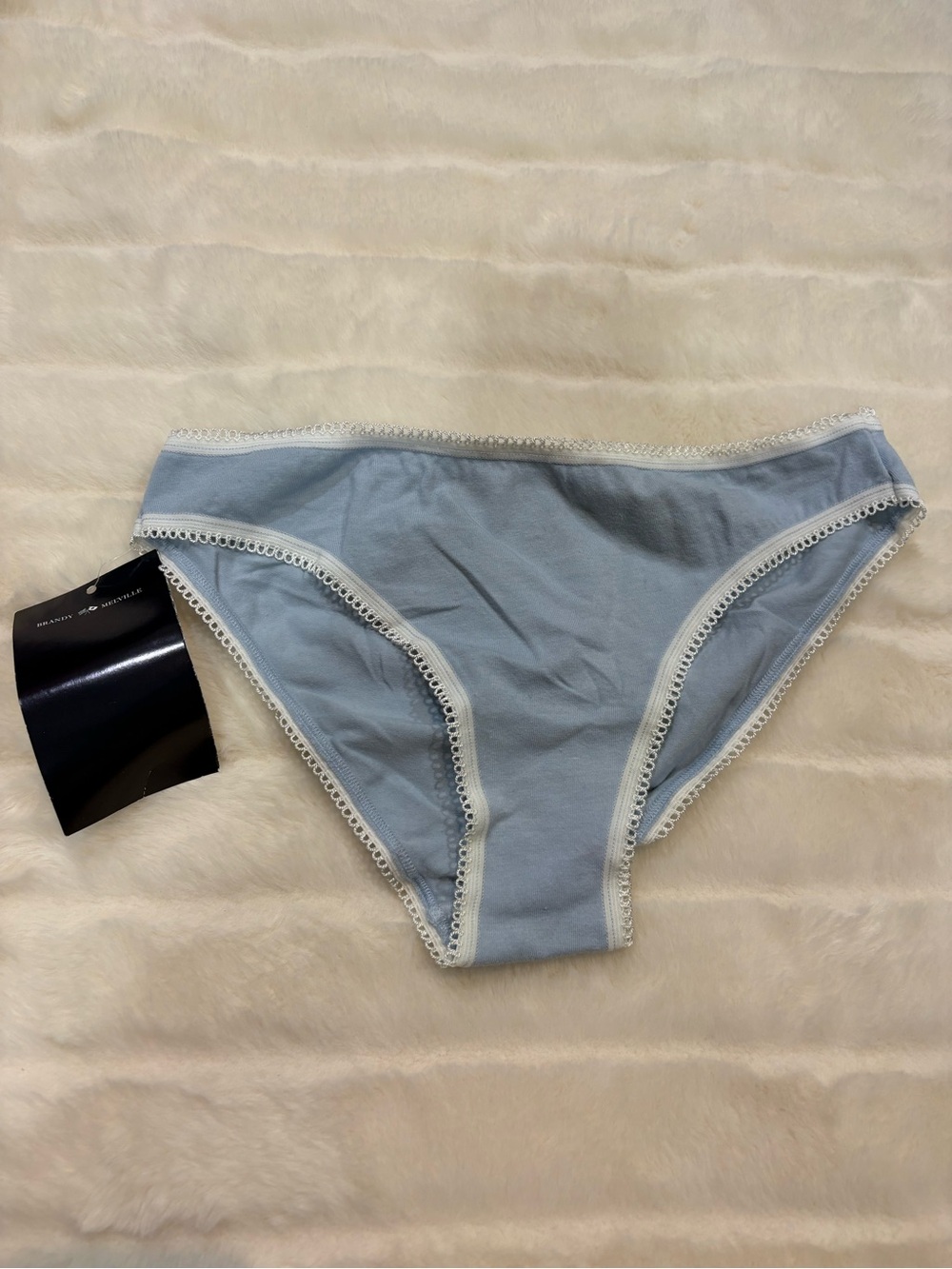Brandy Melville Light Blue Cotton underwear with White Trim